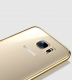 Прозрачный силиконовый чехол для Samsung S7 EDGE с глянцевой окантовкой - Gold