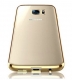 Прозрачный силиконовый чехол для Samsung S7 EDGE с глянцевой окантовкой - Gold