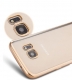 Прозрачный силиконовый чехол для Samsung Galaxy S7 с глянцевой окантовкой - Gold