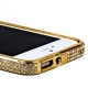 Бампер металлический для iPhone 5/5S/SE со стразами - Gold