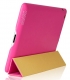 Кожаный чехол JisonCase Executive Smart Cover для iPad 2 розовый